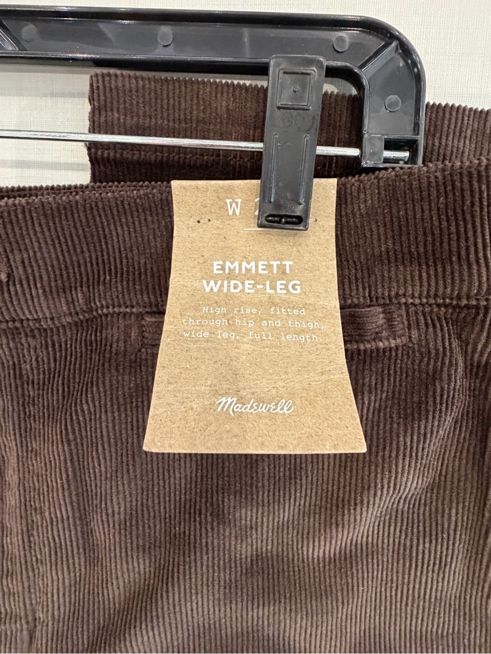 Madewell Emmett Wide Leg Corduroy Pants Womens 29 Brown High Rise Full Length - Picture 4 of 8
